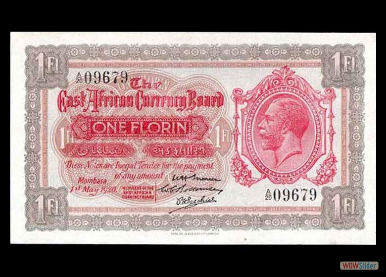 East Africa P8 1 Florin 1920