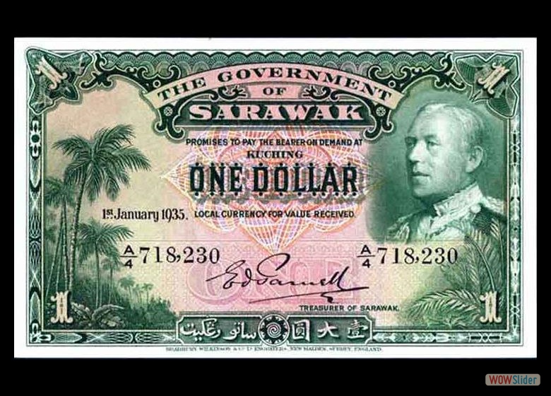 Sarawak P20 1 Dollar 1935
